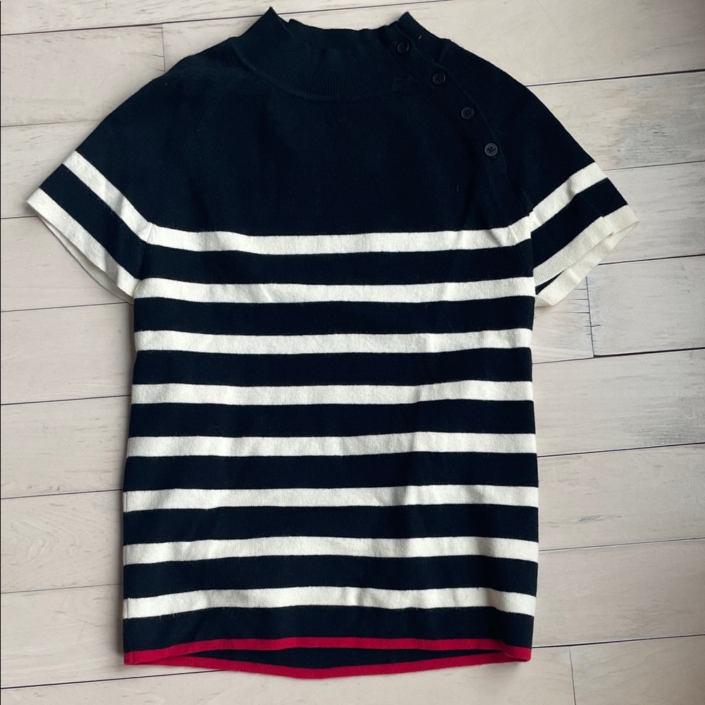 Anthropologie Maeve Navy Knit Top